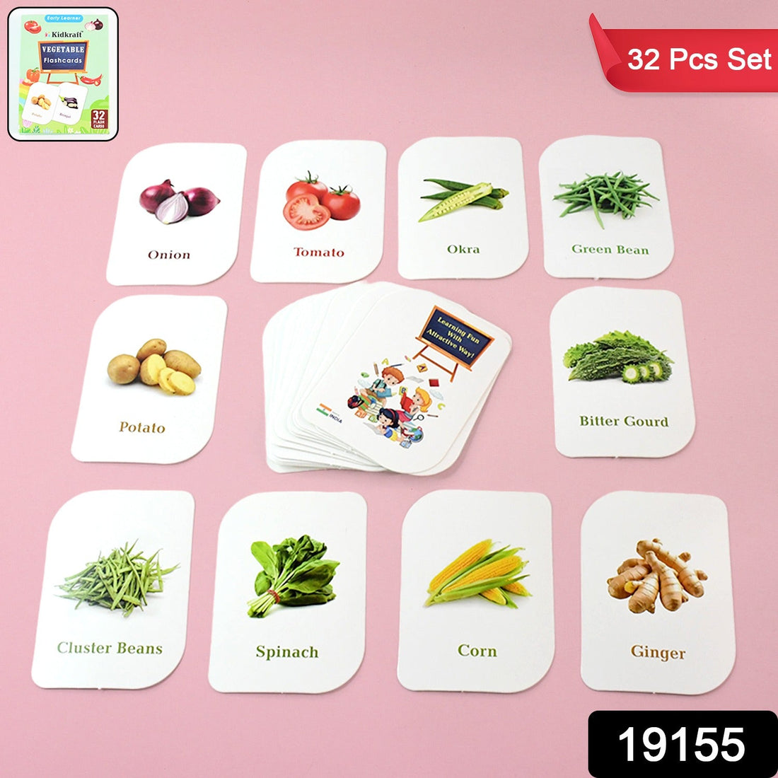 Vegetable flash cards showing real tomato and other vegetable images for kids learning
