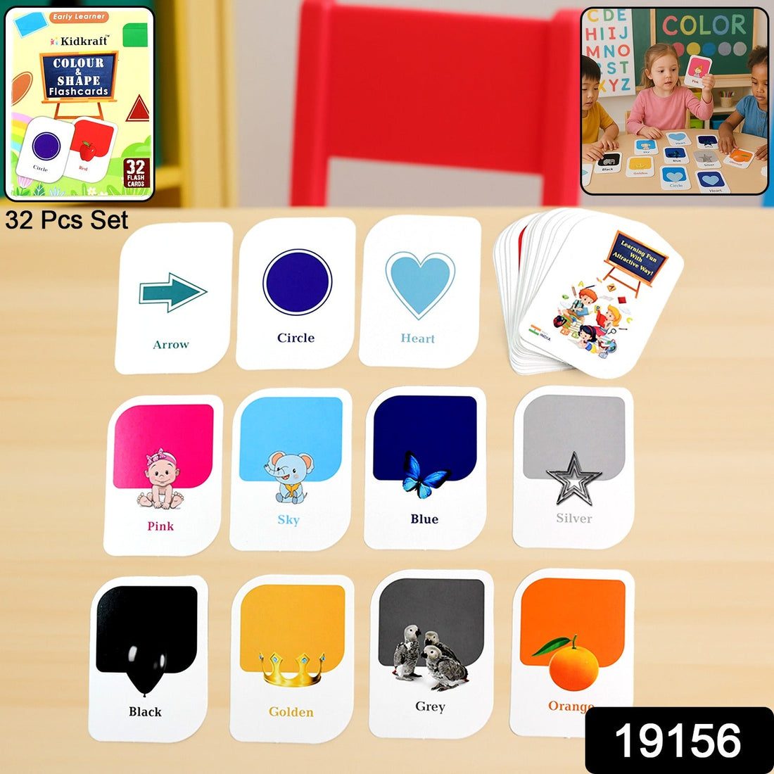 Kidkraft Color & Shape Flashcards with bright visuals for early learning
