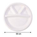 Dimension details of 4 compartment multi-section disposable food plate