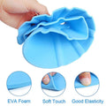 Happy toddler enjoying bath time with the adjustable baby shower cap protecting their eyes