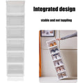 Versatile stackable storage cart organizing clothes and accessories in a closet.