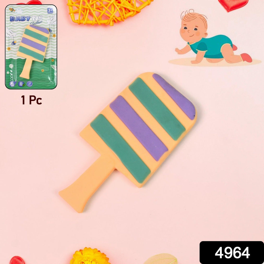 Silicone Candy Shape Baby Teether showing soft BPA-free silicone texture