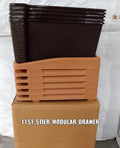 Organivo's modular plastic drawers offering ample space for various items.