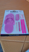 Reusable foot care tools organized for personal pedicure kit
