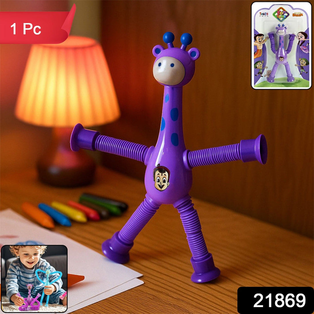 Giraffe shape magic spring toy with flexible arms and legs