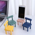 Stylish mini chair phone holder, perfect for hands-free viewing and video calls.