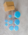 Large capacity air tight containers, ideal for bulk grocery storage.