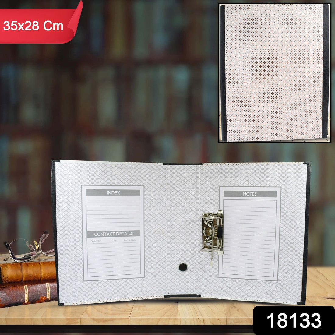 Sturdy button clip box file in a professional setting.