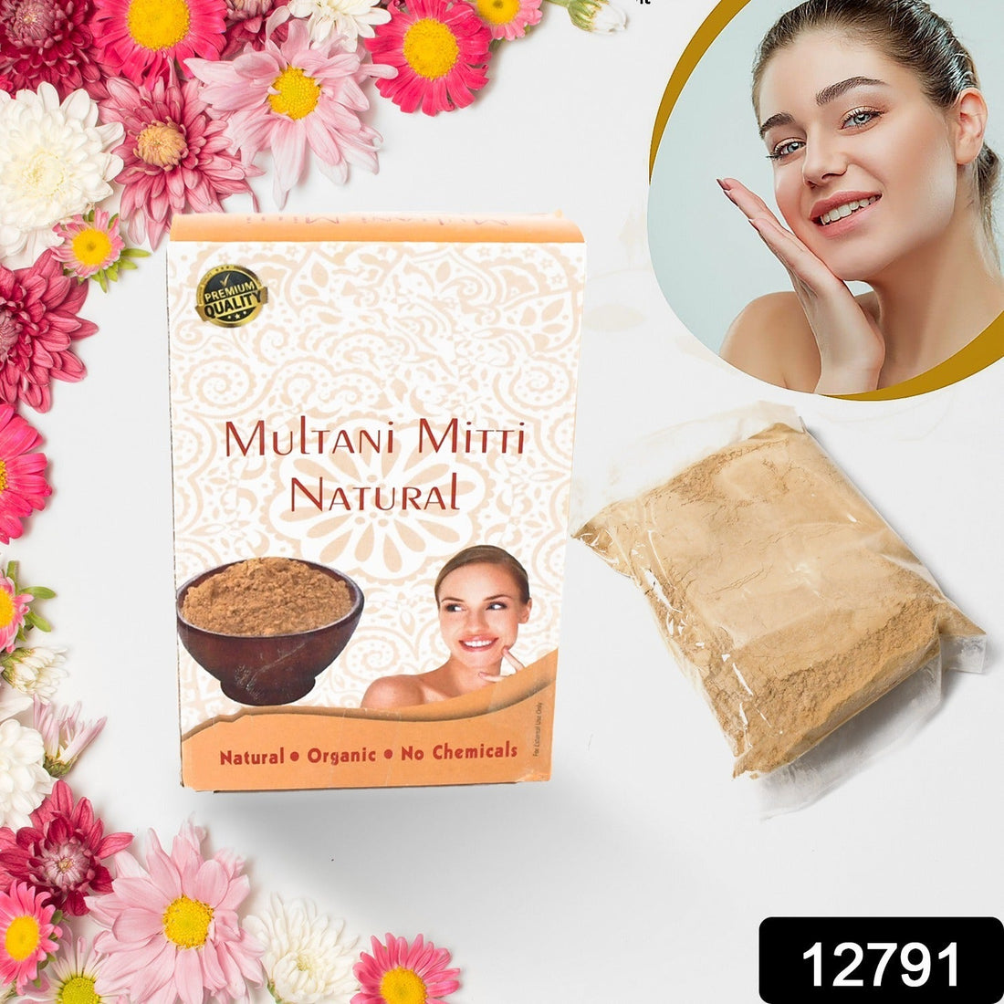 Velvet Wheels 80g Multani Mitti Face Pack packaging for tan removal.