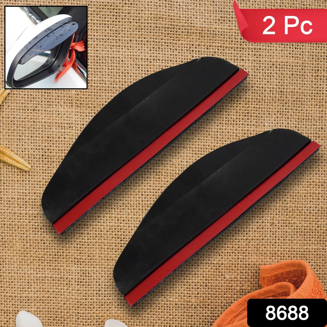Car Mirror Rain Protector Cover installed on a side mirror, ensuring clear visibility.
