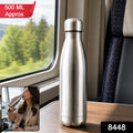 Leakproof stainless steel water bottle ideal for office or travel.