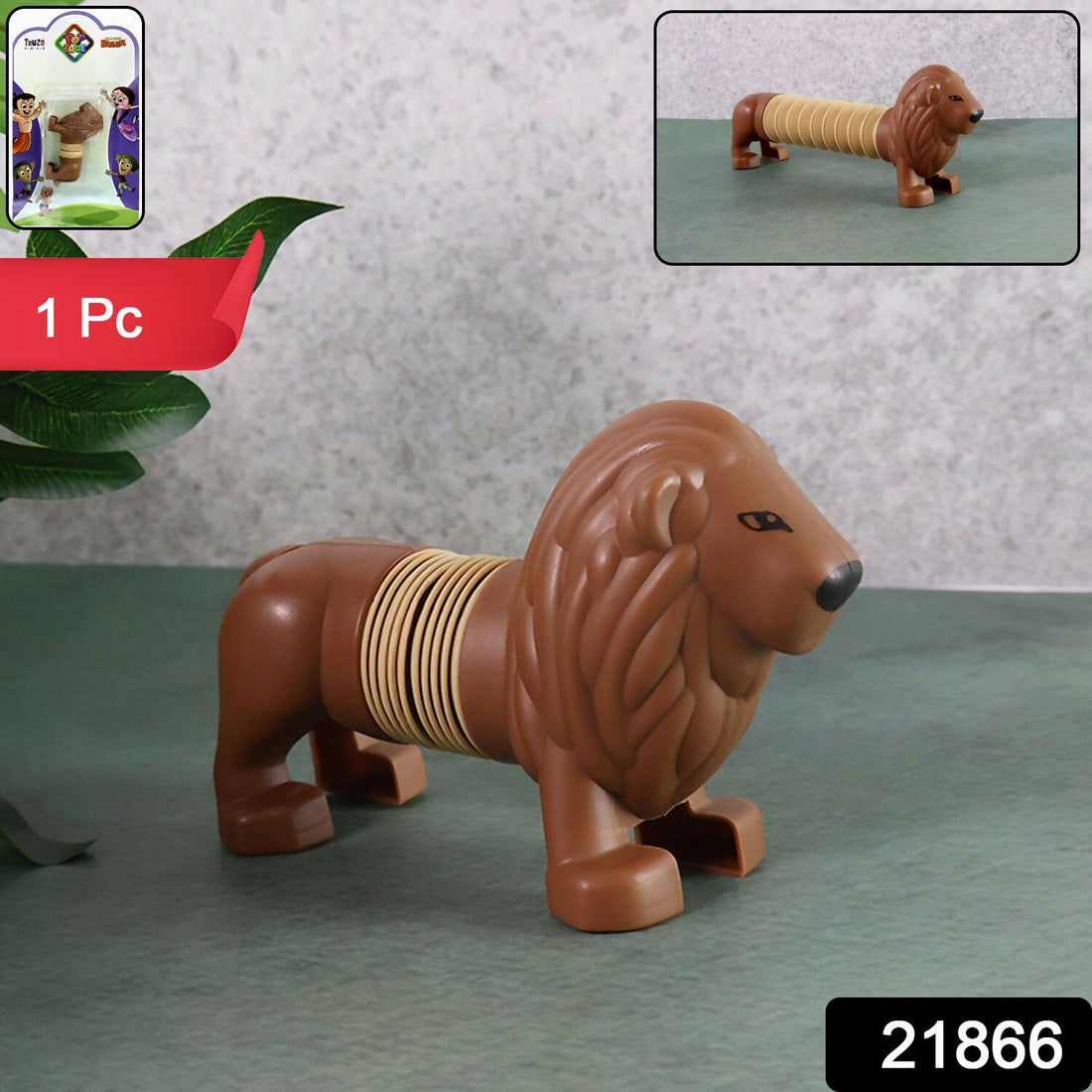 Lion shape magic spring toy for kids in vibrant colors