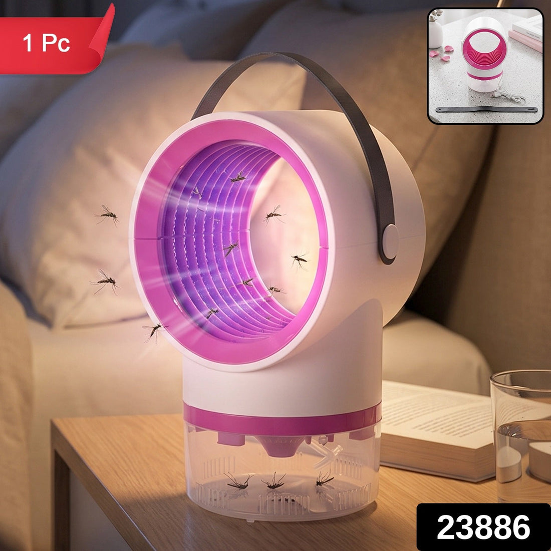 Electric USB mosquito killer lamp with handle for home pest control