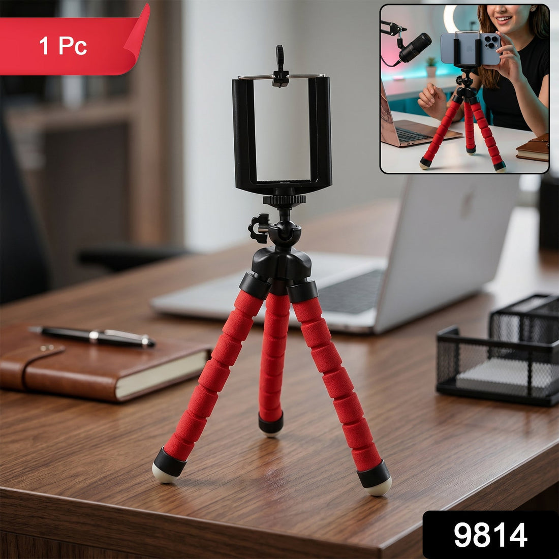 Mini flexible tripod stand with bendable octopus legs for mobile phones