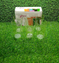 Serve Stellar's set of six transparent plastic glasses for daily use.