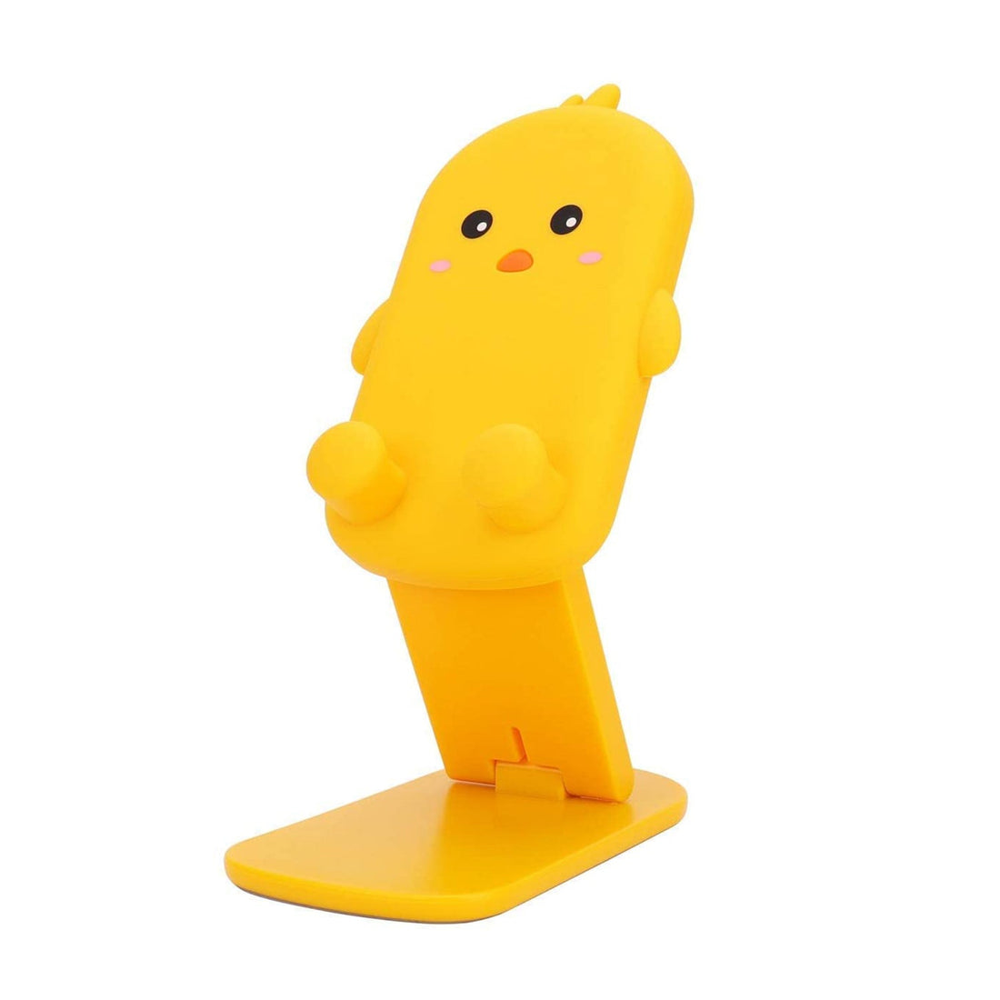 A cute cartoon mobile stand, adjustable for optimal viewing angles.