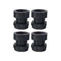 Adjustable height pads elevating heavy appliance to level surface