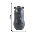 Size comparison of bear shaped toilet tank cleaner showing compact dimensions