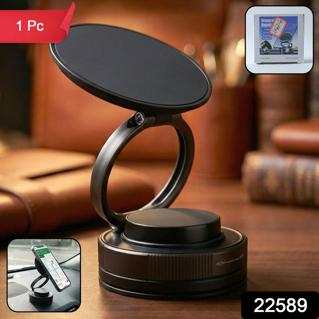 360° rotatable magnetic mobile phone holder stand for cars and desks