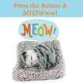 Decorative dashboard cat plush toy with closed eyes for calming effect