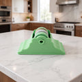 Manual kitchen knife sharpener with non slip adhesive base