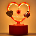 Detail view of heart decorative showpiece showing design and LED feature