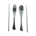 Eco friendly reusable cutlery with spoon, fork and chopsticks