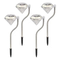 Overhead view of diamond solar garden light showing crystal head and LED glow