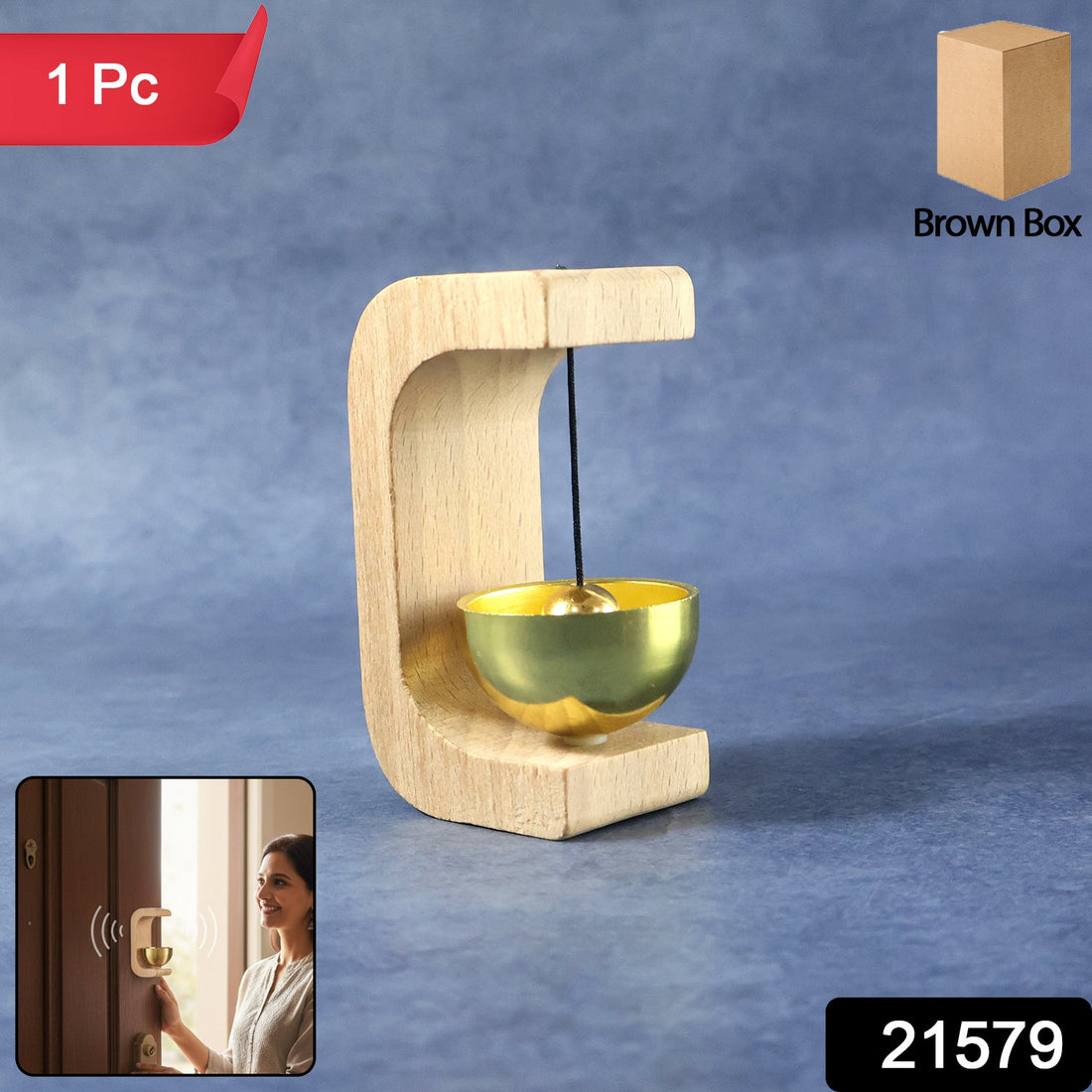 Zen meditation bell on wooden stand with clear calming tone