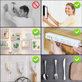Clear adhesive mounting tape on wall