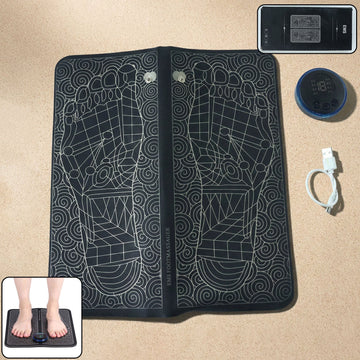 Electric EMS Foot Massage Mat providing foot relaxation with precise pulse zones