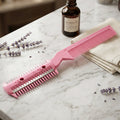 Double sided comb with built-in blade for hairstyling