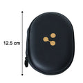 Size comparison of the protective earbud carrying case.