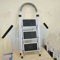 Anti slip 3 step steel ladder with comfortable hand grip