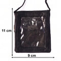 Detailed view of the braided lanyard used with the leather ID holder