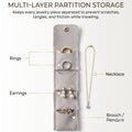 Multi pocket jewellery roll organizer for accessories on the go