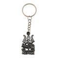 Front view of Mahakal charm metal keychain