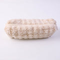 Stylish soft plush cosmetic pouch for skincare and accessories