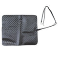 Foldable makeup brush case with wrap design ideal for travel and easy packing
