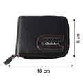 Cardholder wallet size dimensions view with zipper