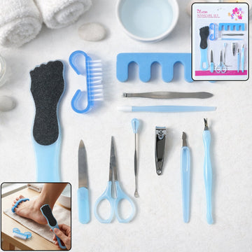 Complete 11 in 1 manicure pedicure kit with nail cutter and foot file