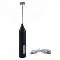Portable coffee foam maker with stainless steel whisk head