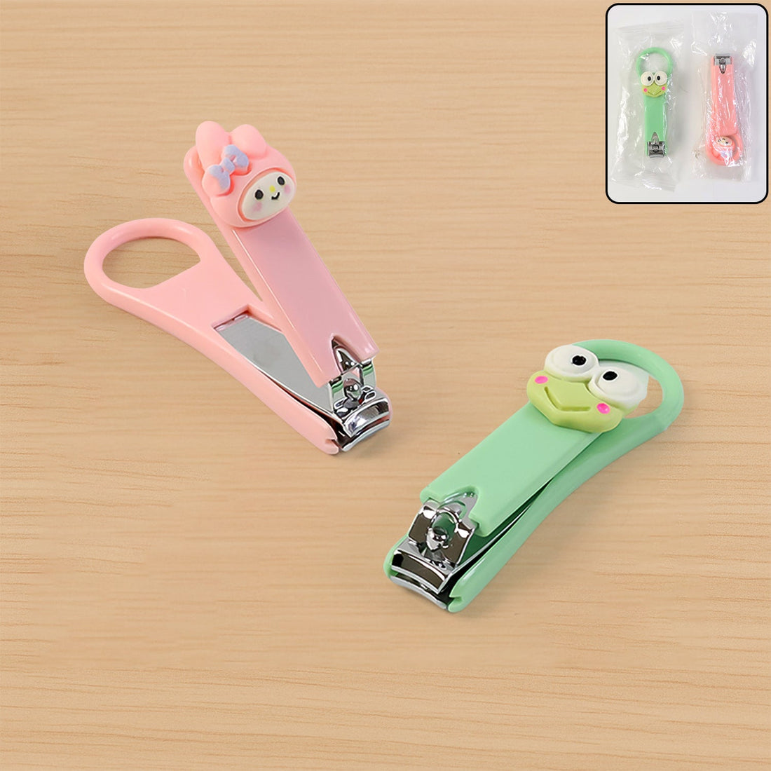 Kids nail clipper with cute cartoon animal handle for safe grooming