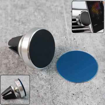 Magnetic phone holder stand rotating 360 degrees on car dashboard