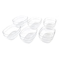 Combo pack of multipurpose clear serving bowls in oval shape