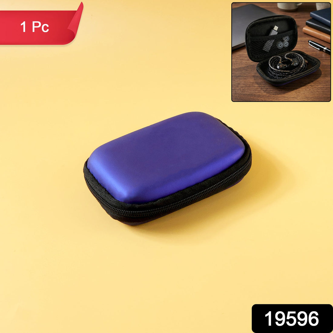 Compact portable earphone case with zipper for gadgets