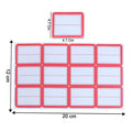 Kitchen organiser labelled with red and white self-adhesive label stickers