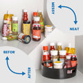 Multi-purpose storage tray organizer holding various household items.