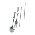 Eco friendly reusable utensils with spoon, fork and chopsticks
