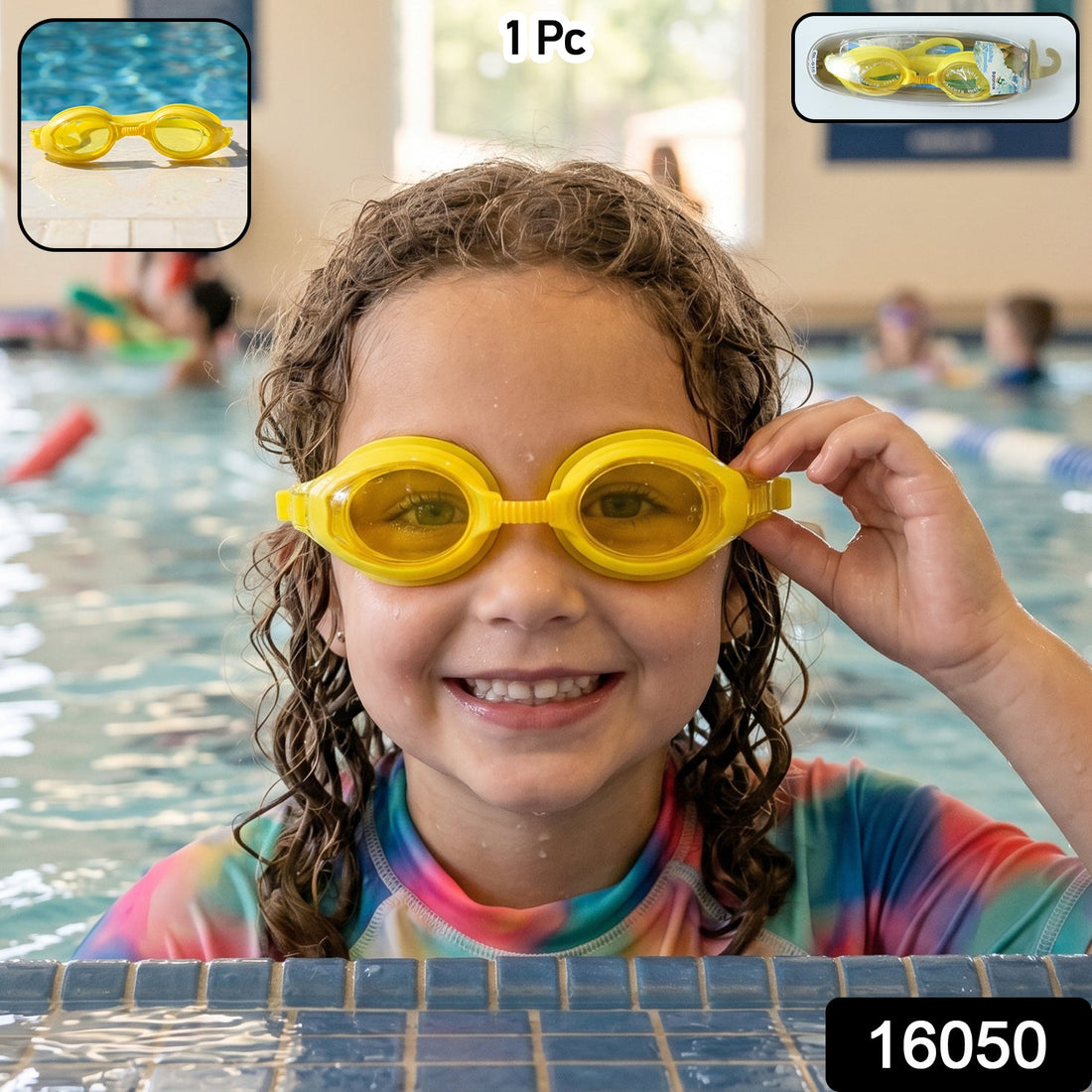 kids colorful swimming goggles with anti-leak seal for pool training